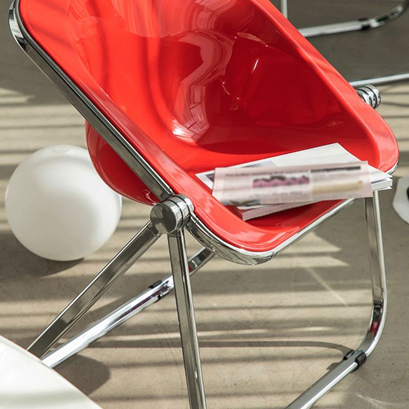 Folding Acrylic Dining Side Chair Metal Frame Indoor-Outdoor Chair