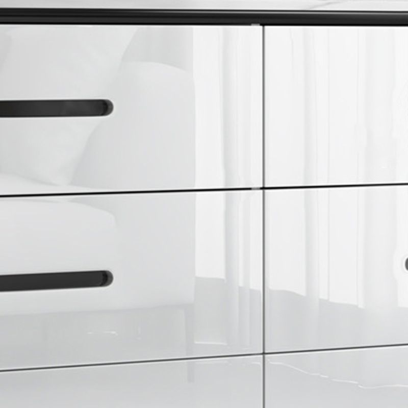 Contemporary Stone Chest Bedroom Storage Chest in White with Drawers