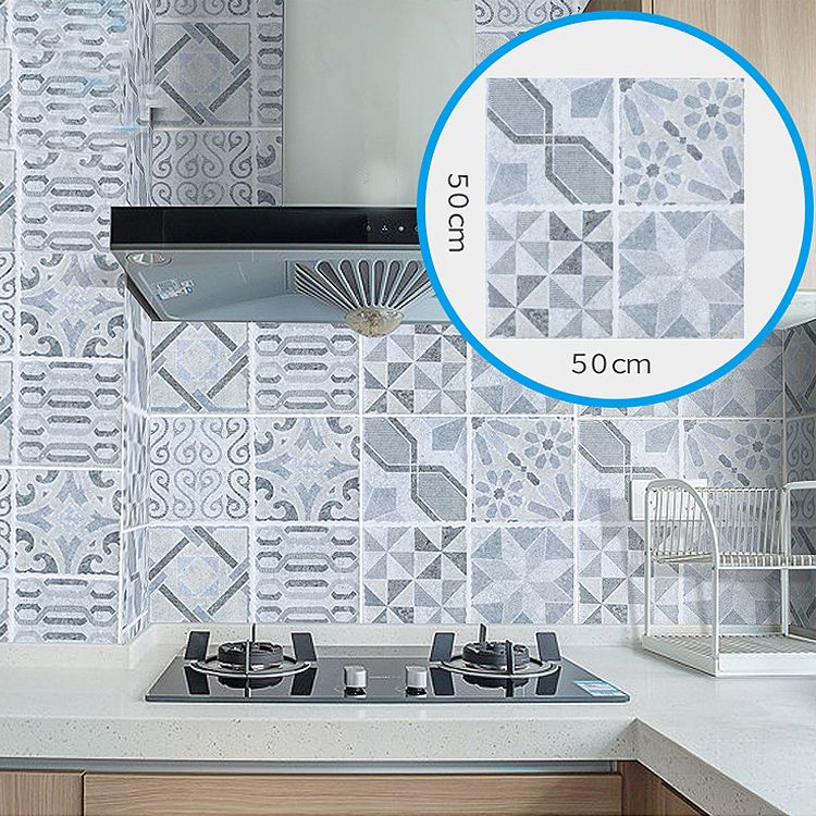 Spanish Pattern Singular Tile Mildew Resistant Peel & Stick Tile for Backsplash Wall