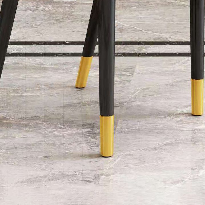 Silla lateral casera escandinava Silla de comedor con respaldo sólido tapizada de metal
