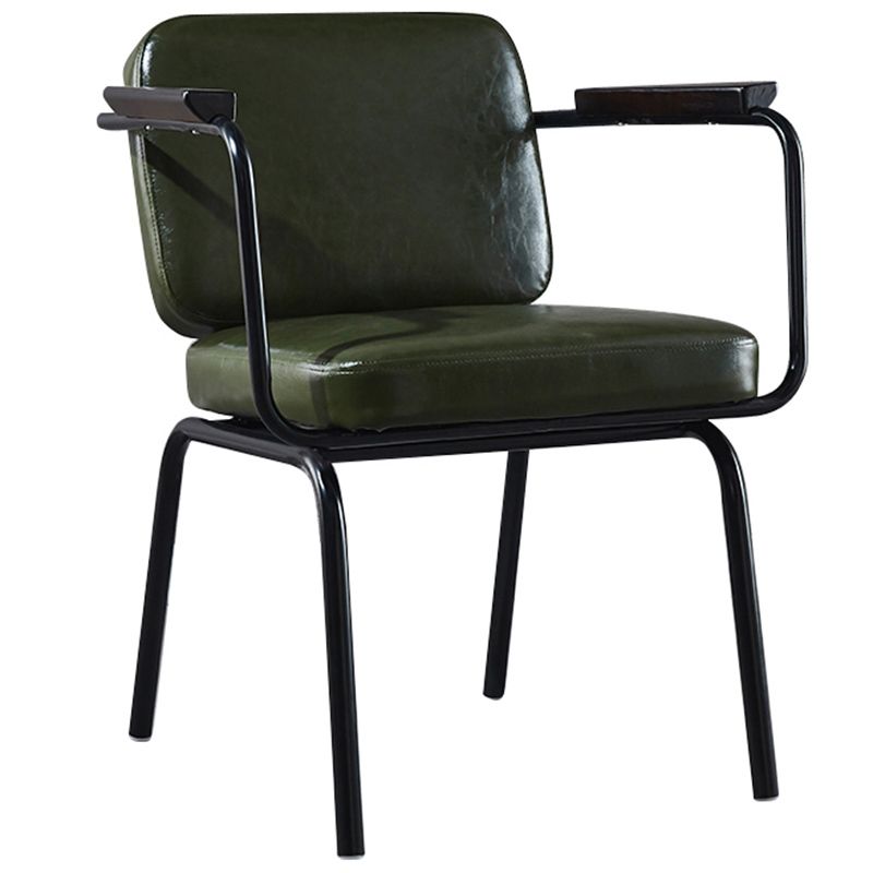 Modern Industrial Style Leather Solid Back Side Chair 31"H Dining Chair for Restaurant Bedroom