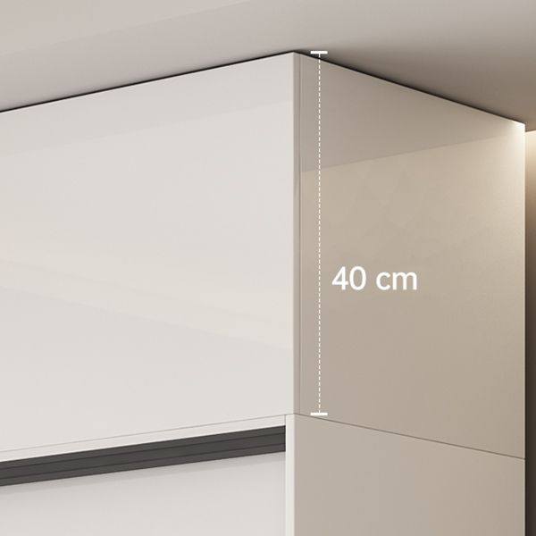 Modern Artificial Wood Wardrobe Armoire Freestanding Wardrobe in White