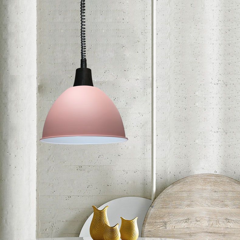Accesorio de iluminación colgante de domo de metal estilo nórdico lámpara de techo colgante para comedor