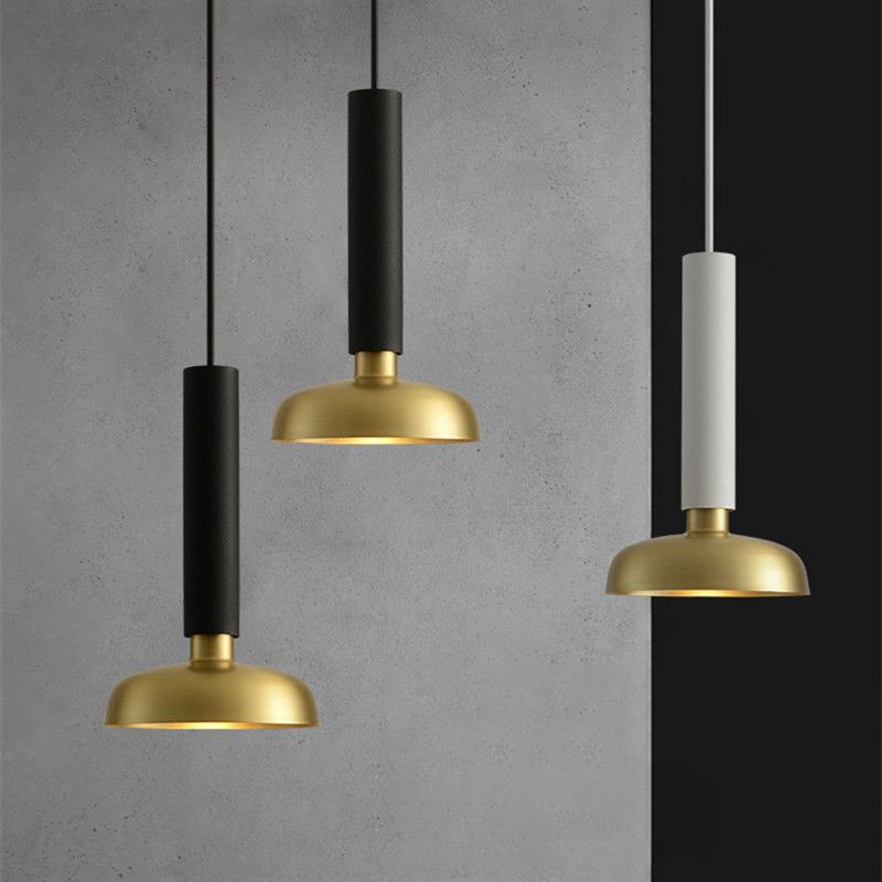 Metal Pot Cover Shade Hanging Lights Modern Style 1 Head Hanging Mount Fixture for Dining Room