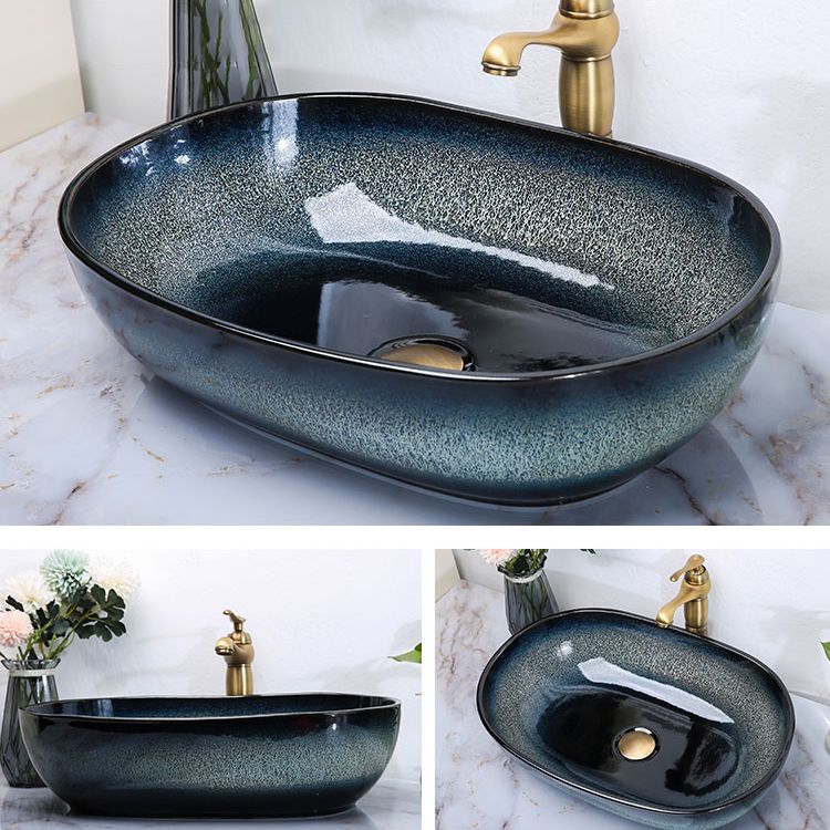 Traditional Vessel Bathroom Sink Specialty Vitreous China with Faucet Vessel Sink