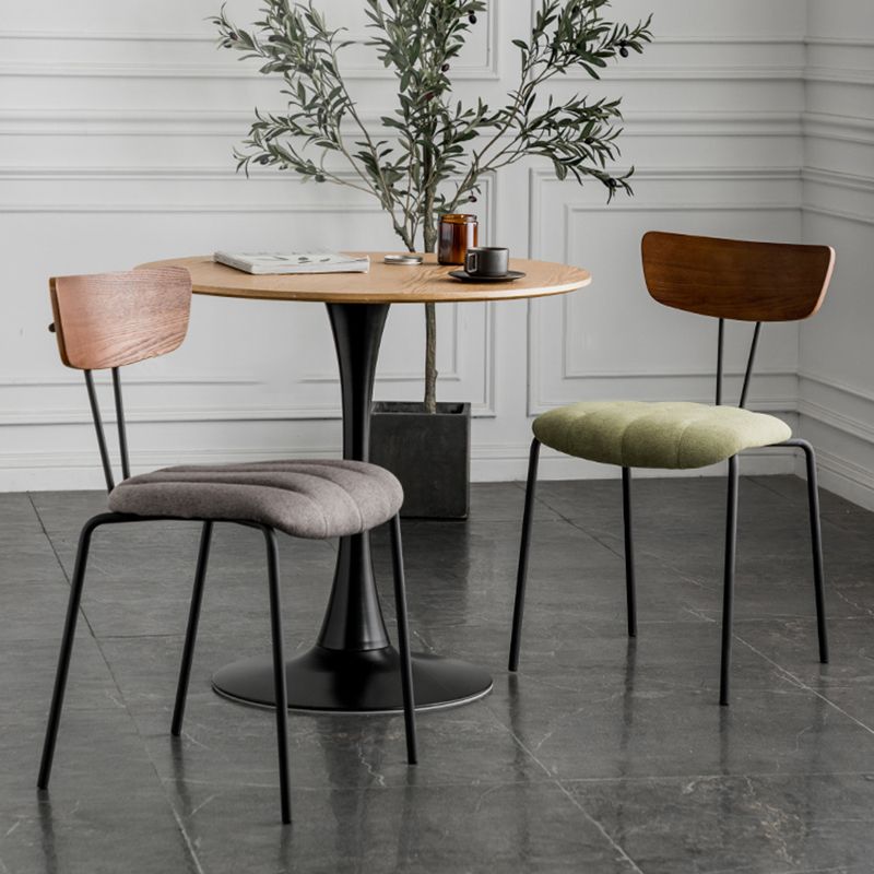 Chaises de salle à manger de style industriel, chaises latérales de cuisine sans accoudoirs avec pieds en métal