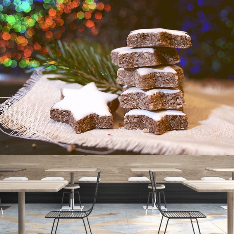 Tasty Dessert Mural Wallpaper Water-Resistant Wall Covering for Dessert Shop