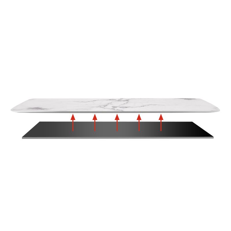 White and Black Dinner Room Kitchen Table Rectangle Dining Site Table