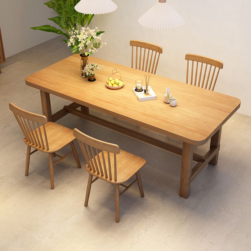Kitchen Solid Wood Furniture 1/5 Pieces Standard Height Casual Dining Room Table Set