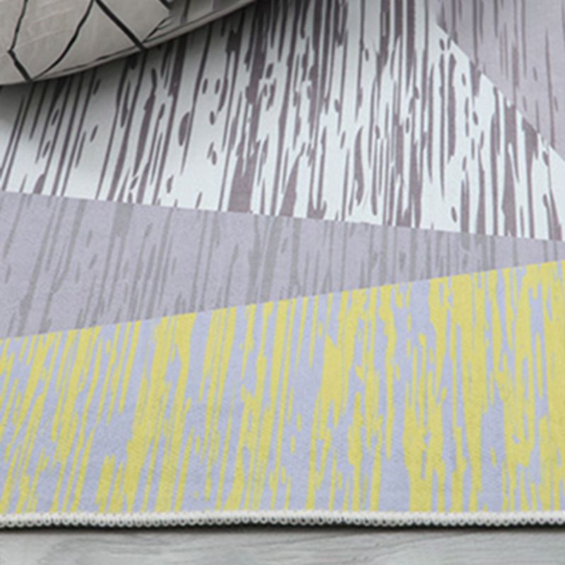 Minimalist Geometry Pattern Rug Trendy Contemporary Polyester Carpet Rectangle Non-Slip Backing Rug for Living Room