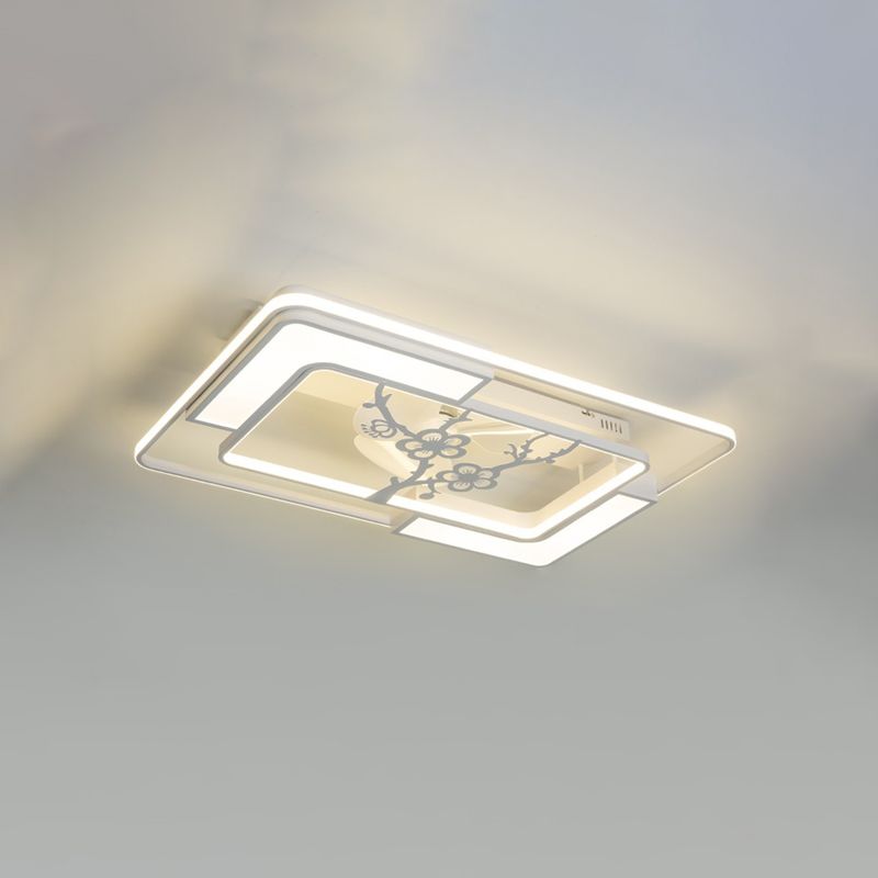Moderne Deckenventilator Lampe Nordic Acryl Schlafzimmer Wohnzimmer Halbflush Mount Deckenleuchte