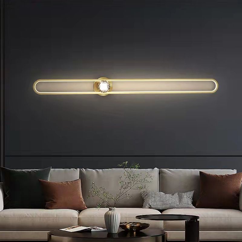 Metal Oval Shade Wall Sconce Modern Style 1 Light Wall Mount Lighting