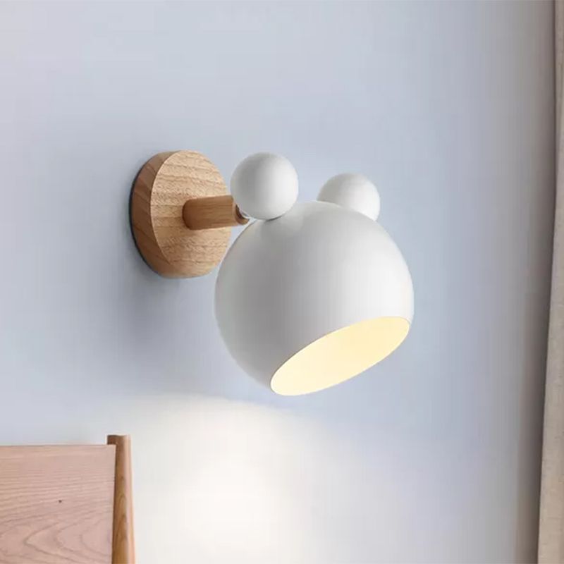 Modern Style Cartoon Animal Sconce Wall Light Metal 1 Light Wall Lamp for Child Bedroom