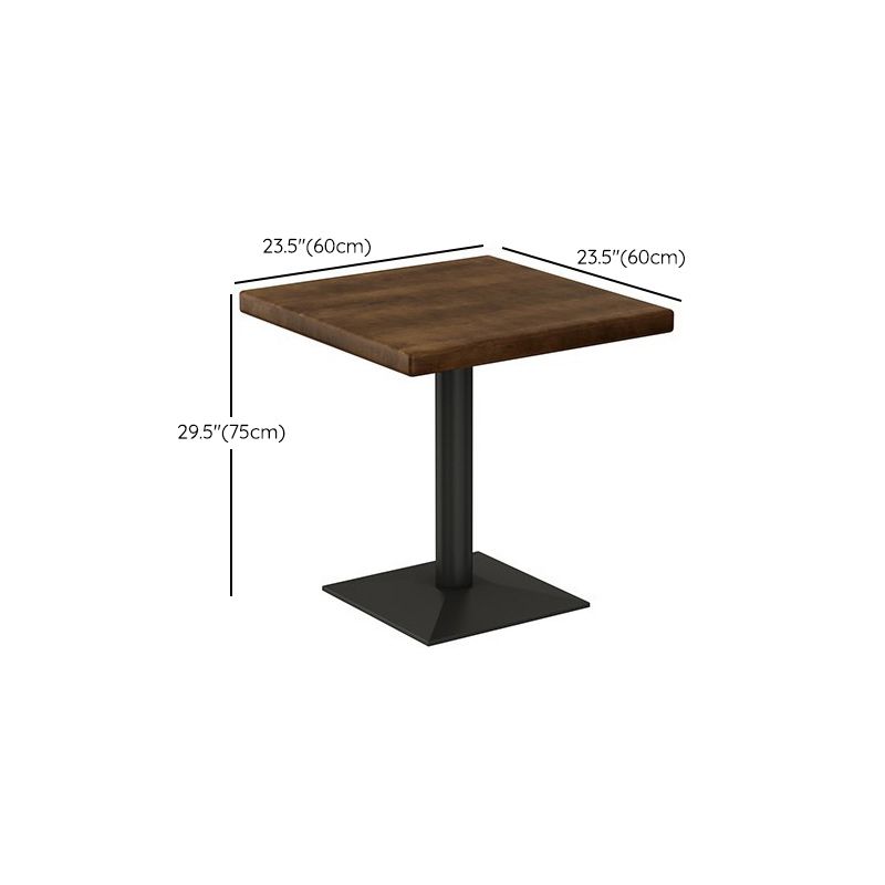 Solid Wood Indoor Dining Table for Restaurant Industrial Wood Table with Metal Base