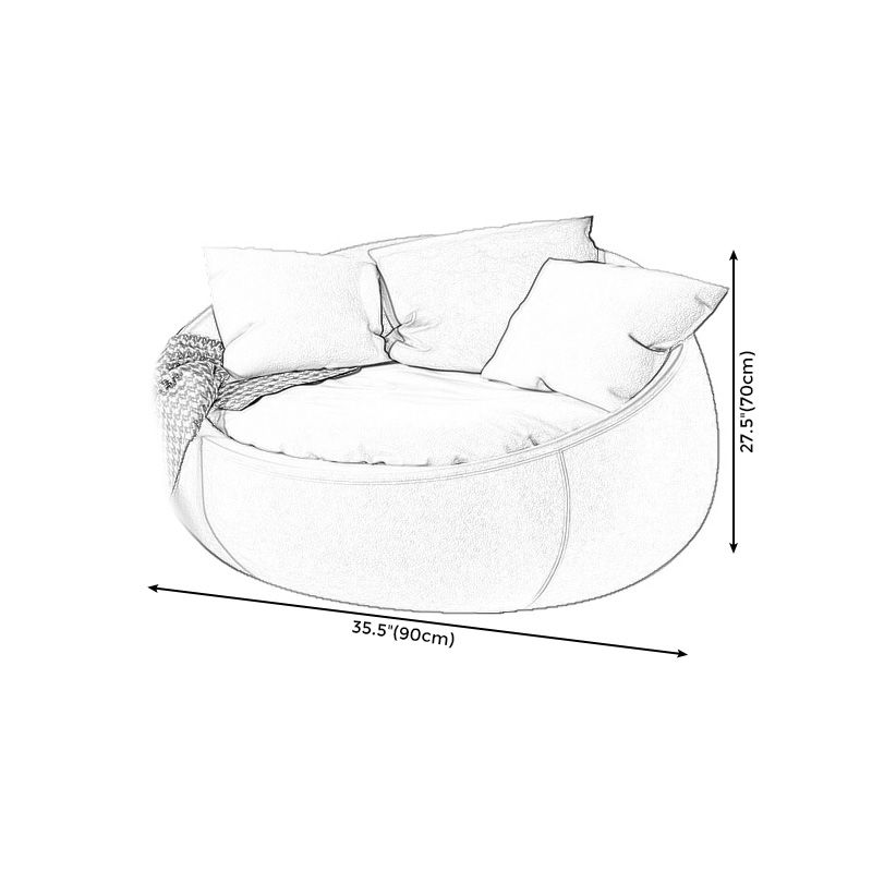 Solid Color Bedroom Cotton Removable Cushions Swivel Armless Accent Chair