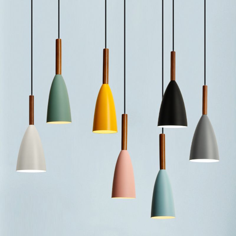 Cone Shape Hanging Light Modern Style Metal 1 Light Hanging Lighting for Living Room