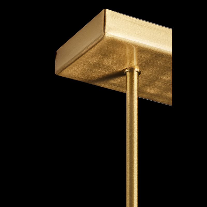 Rectangular Dining Room Hanging Lamp Crystal Minimalist LED Island Light in Gold