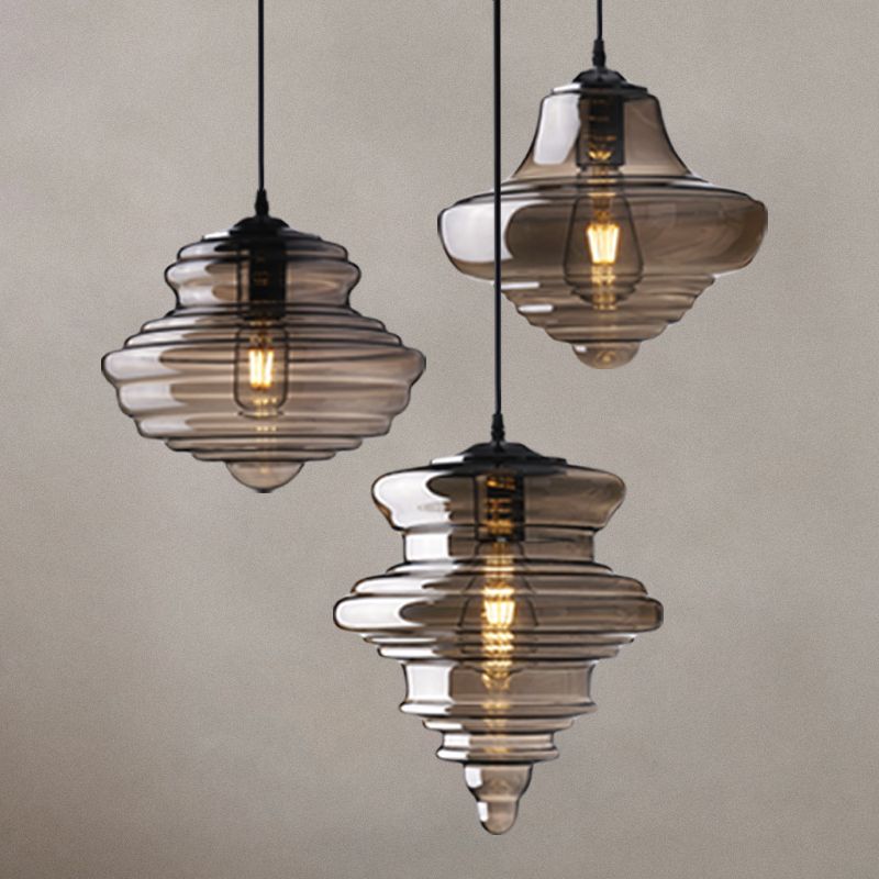 Pendant Modern Glass Spool Pendant Lighting for Dining Room Table