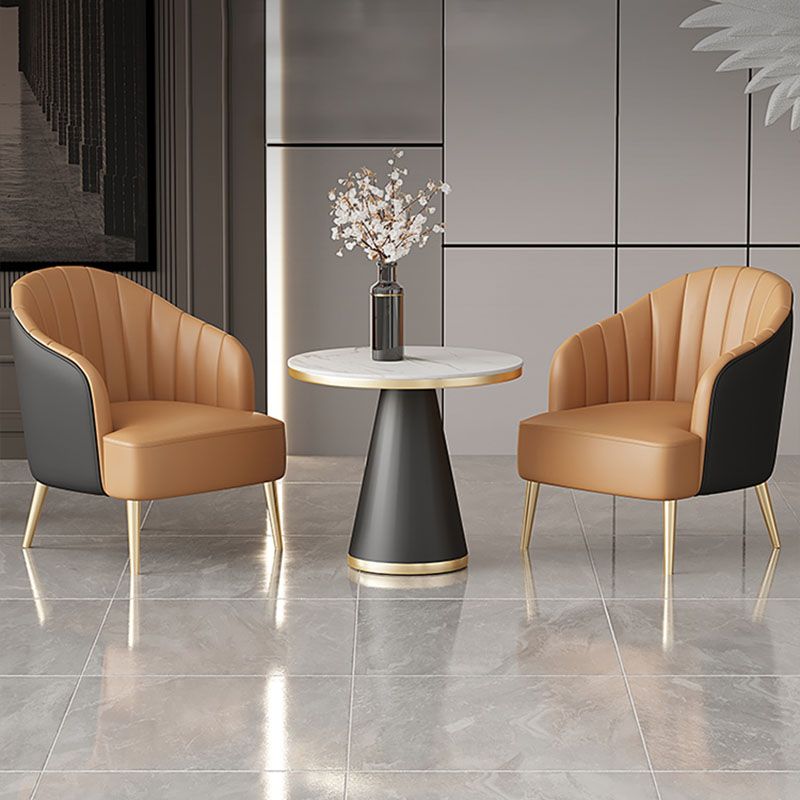 Modern Style Dining Table Sintered Stone Table with Pedestal Base