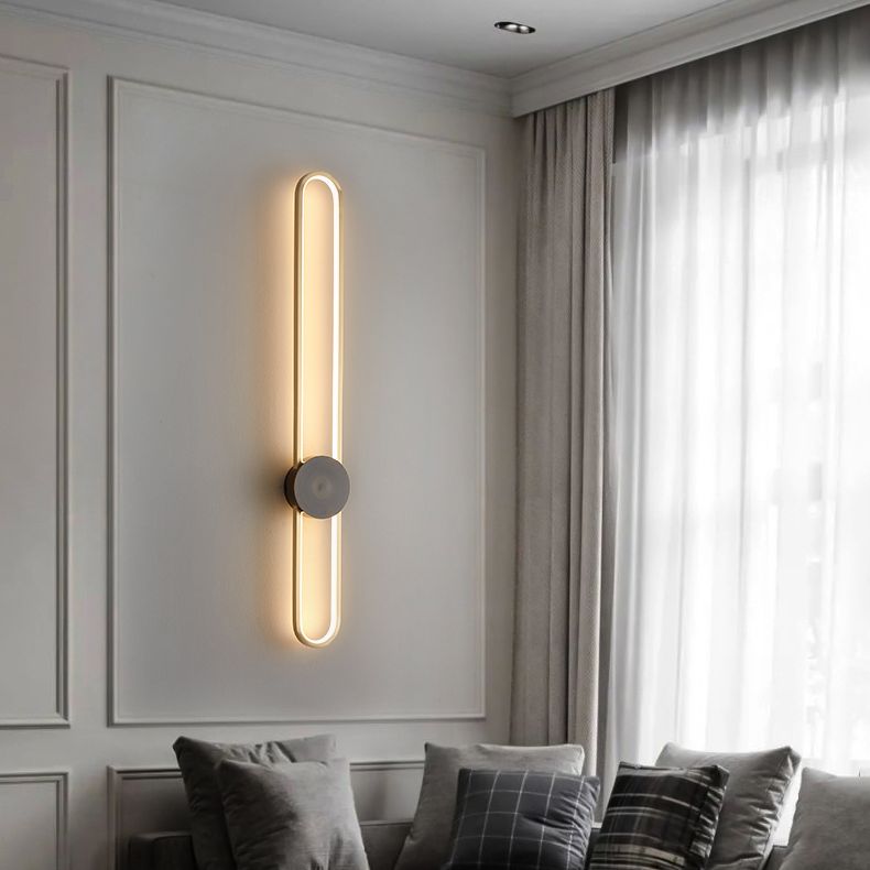 Modern Luxury Style Linear Wall Sconce Copper 1 Light Sconces