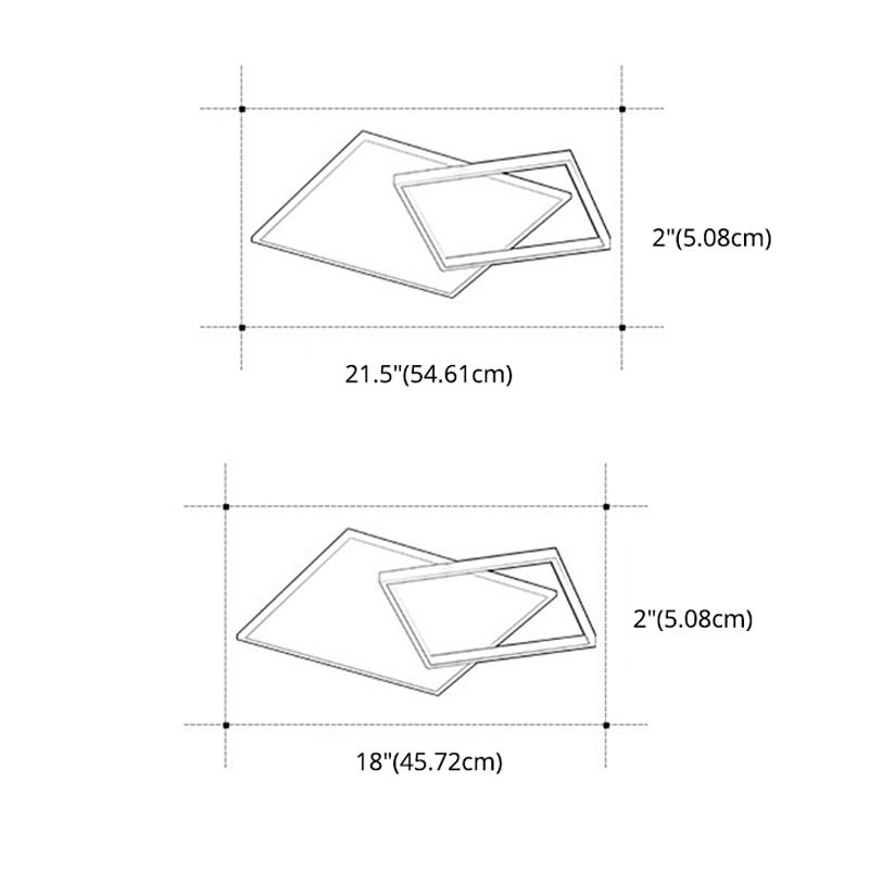 Square Flush Mount Light Fixtures Modern Acrylic Flushmount