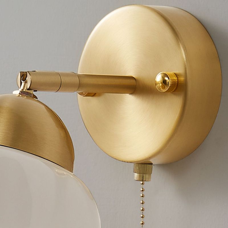 Contemporary Metal Wall Sconce Lighting Ceramics Shade Wall Lamp for Bedroom