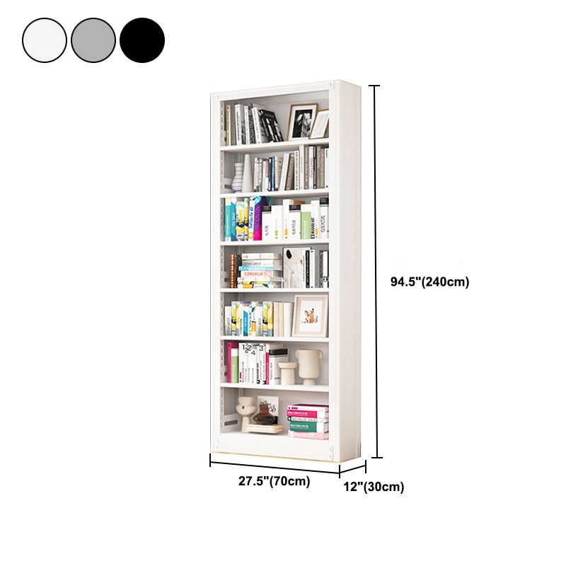 Metal Bookshelf Modern Bookcase with Rectangular Shelves,11.8" Wide