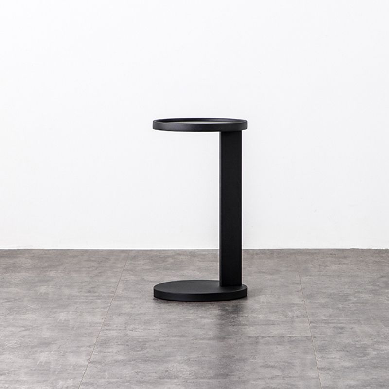 Rustic Accent Side Table Metal Pedestal Round Living Room Corner Table