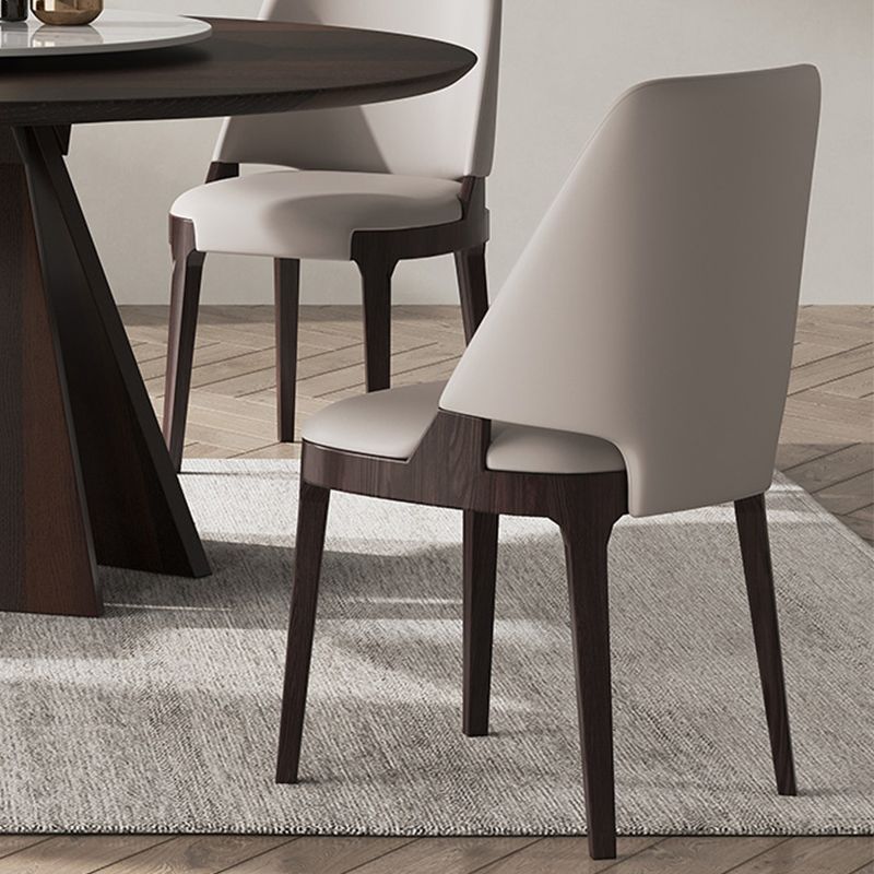 Modern Simple Side Chair Wooden Base Side Dining Chair for Bedroom