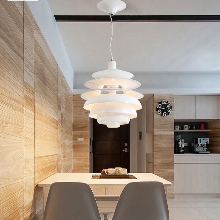 Pine Tree Shaped Creative Hanging Light Post-modern Style Aluminum Alloy Lighting Pendant in White