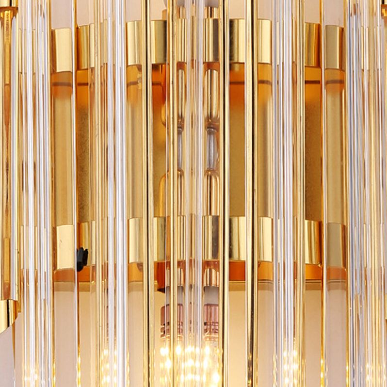 Geometric Shape Crystal Wall Mount Light Modern Style 2-Lights Wall Light Sconce in Gold
