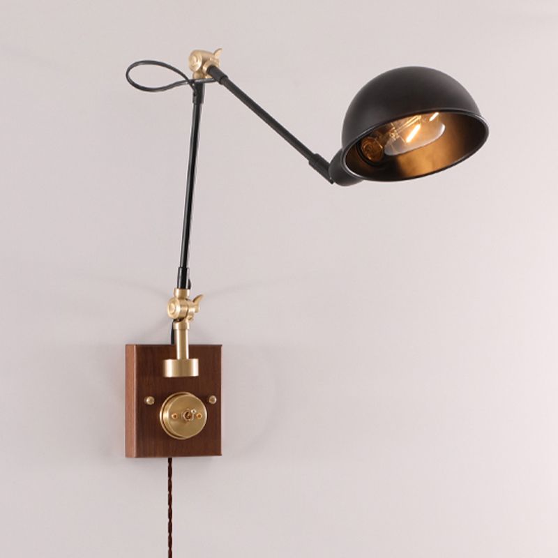 1-Light Wall Lamp Industrial Metal Wall Mounted Lighting for Bedroom