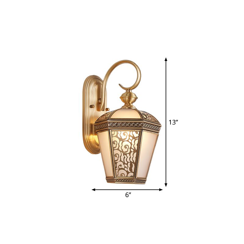 Metal Brass Wall Sconce Lighting Birdcage 1-Light Traditional Wall Light Fixture for Foyer, 6"/7.5" Wide