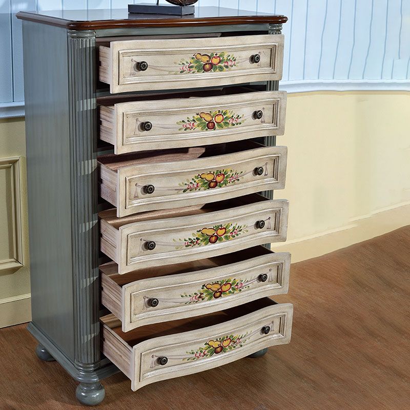 Traditional Vertical Lingerie Chest Wood Storage Dresser for Bedroom