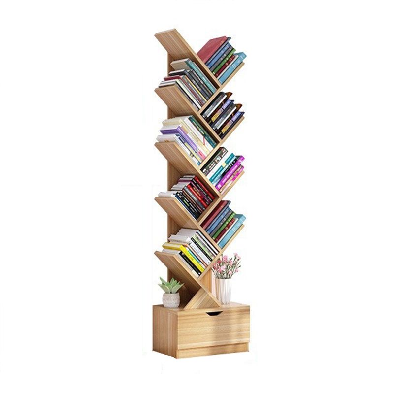 Scandinavian Style Shelf Bookcase Closed Back Bookcase for Office and Home