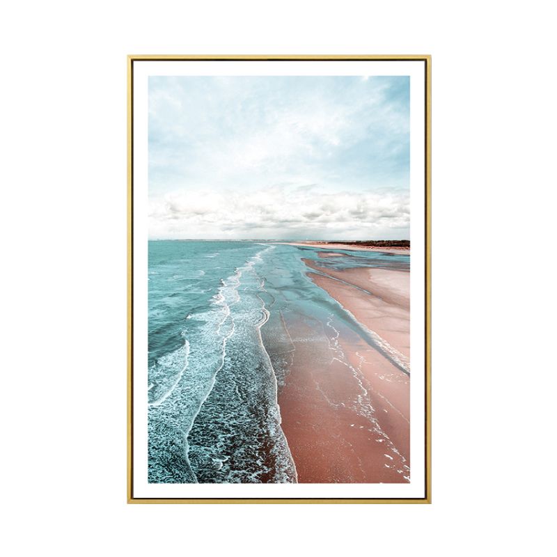Beach Canvas Tropical Tranquil Seascape Wall Art Print in Green, Multiple Sizes Available
