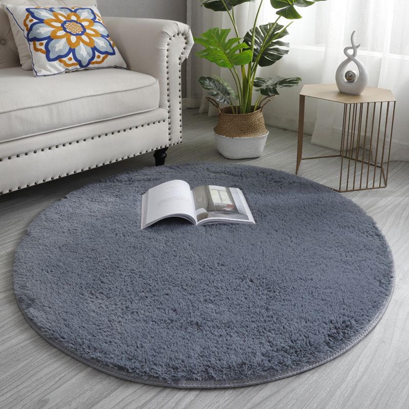 Casual Living Room Rug Multi Colored Solid Color Indoor Rug Polyster Non-Slip Backing Easy Care Carpet