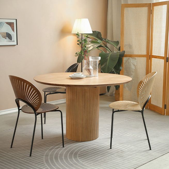 1/2/3/4 pc's houten moderne eetkamer set met ronde tafel en metalen stoelen dinette set