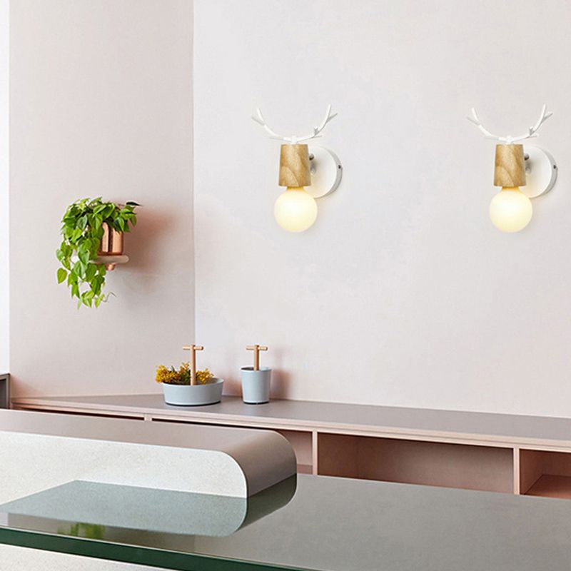 Unique Shape Wood Vanity Lamp Modern Style 1 Light Vanity Light Fixture