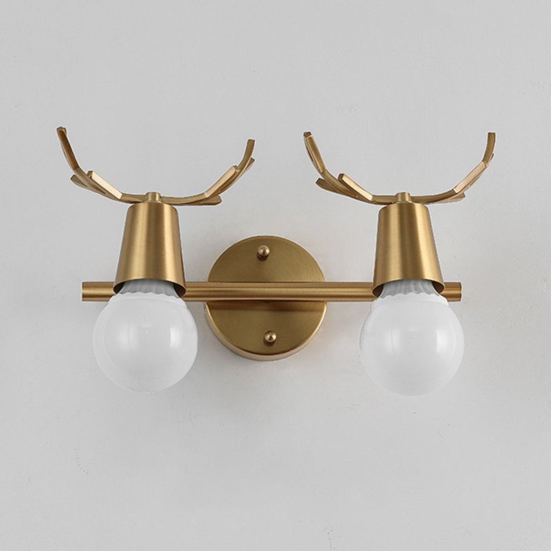 Antler-shaped Vanity Wall Light Nordic Light Extravagant Style Copper Vanity Lamp