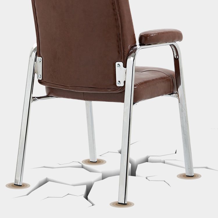 Sillas de comedor de cuero de estilo moderno Sillas laterales de comedor con brazo trasero sólido