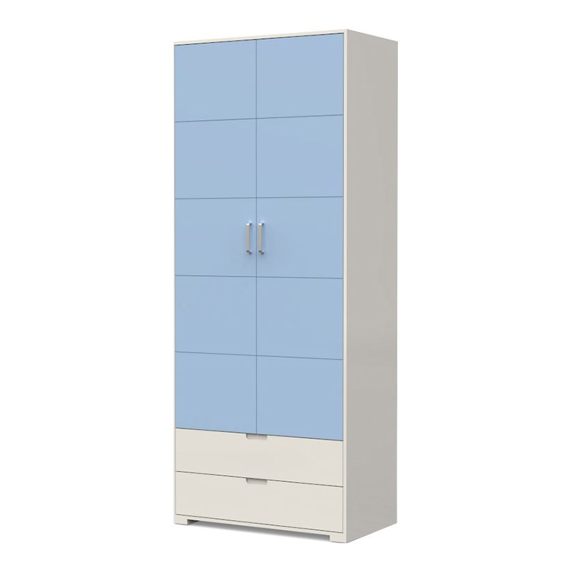 Contemporary Wardrobe Wood Bedroom Wardrobe Closet with 2 Drawers