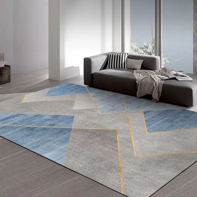 Dark Orange Deer Area Carpet Polyester Nordic Carpet Non-Slip Backing Rug for Drawing Room