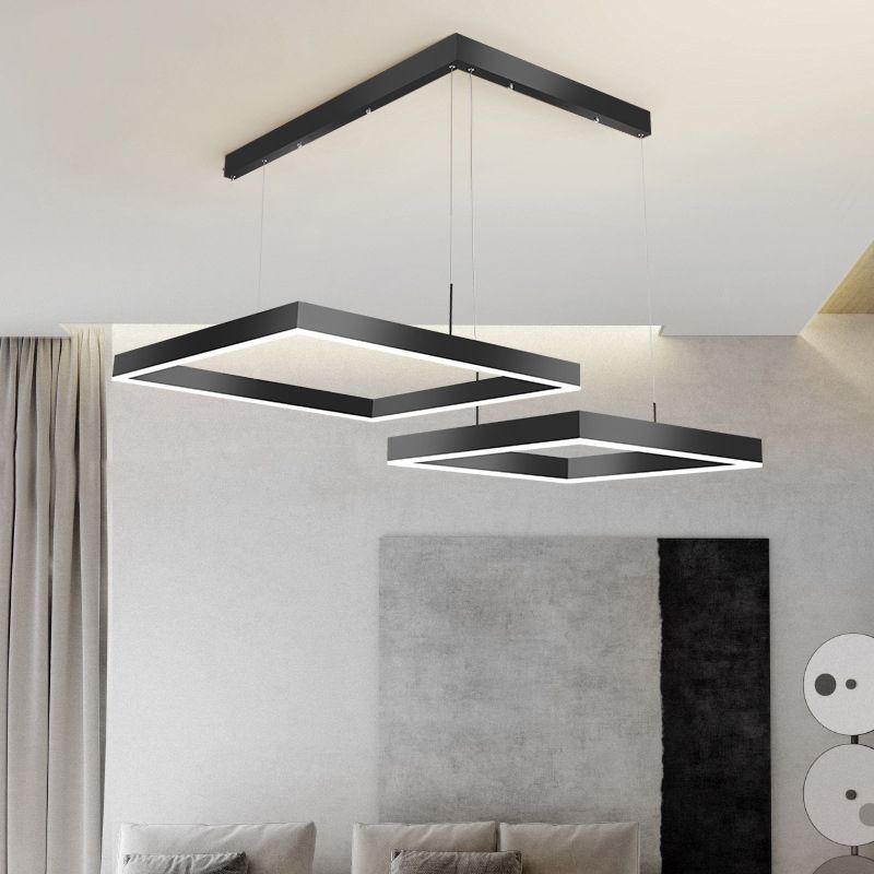 Luz colgante ajustable de LED geométrico en singularidad moderna Luz de techo interior de aluminio con sombra acrílica