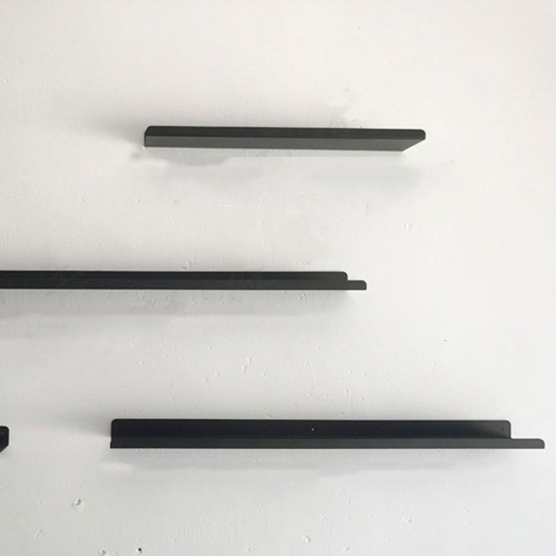 Metal Floating Bookcase Industrial Closed Back Bookshelf with Shelves