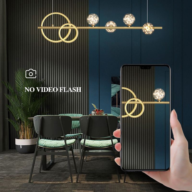 Modern Pendant Light Geometric Island Light Fixture Metal Island Lights in Gold