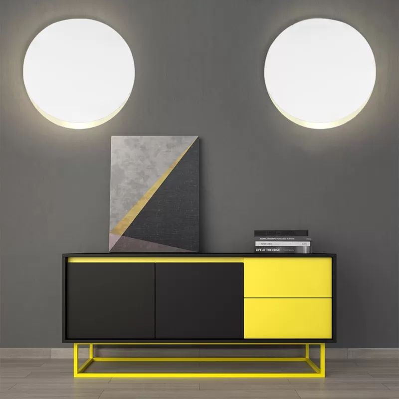 Cirkel kinder slaapkamer muur licht metaal modern eenvoudig sconce licht voor woonkamer