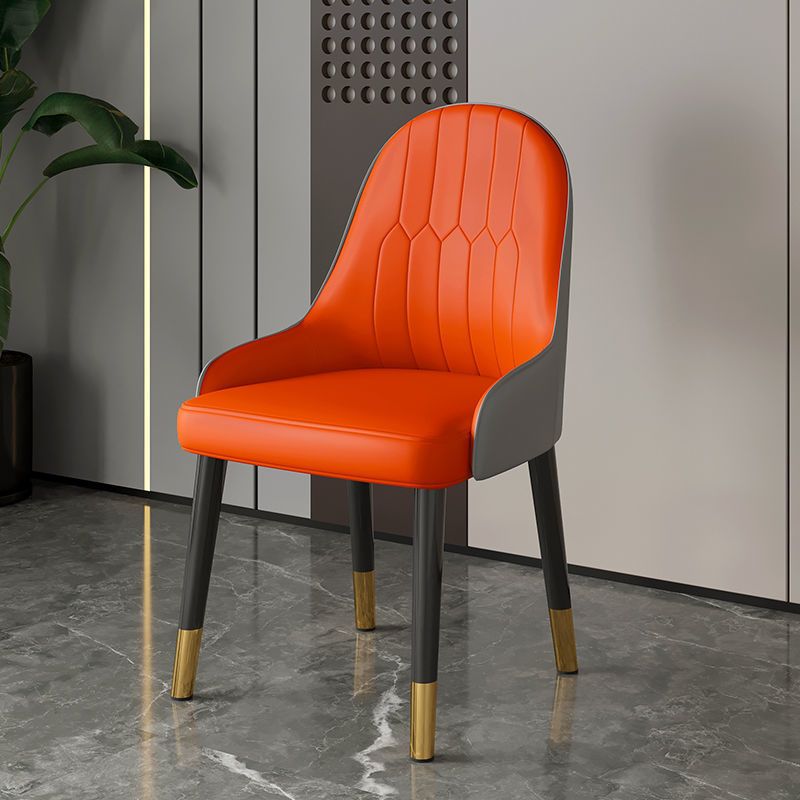 Faux Leather Dining Chair Parsons Home Dining Arm Side Chair