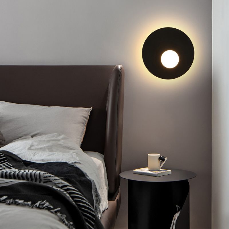 1-Light Unique Shape Wall Light Fixture Modern Wall Mounted Lighting in Black