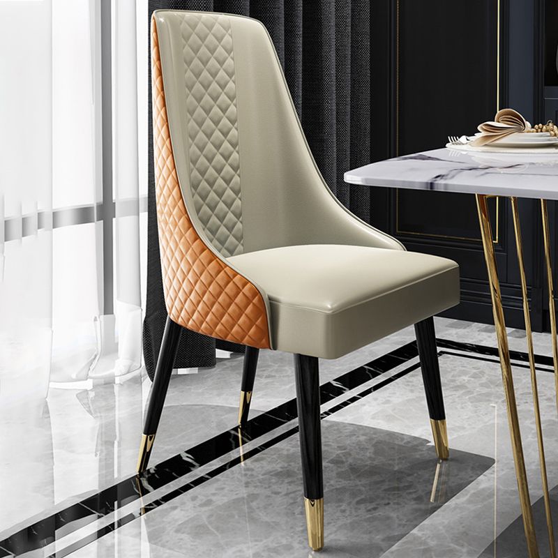 Parsons Armless Dining Chairs Glam Side Chair Set for Dining Room